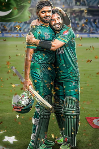 Babar Azam X Muhammad Rizwan  mobile wallpaper